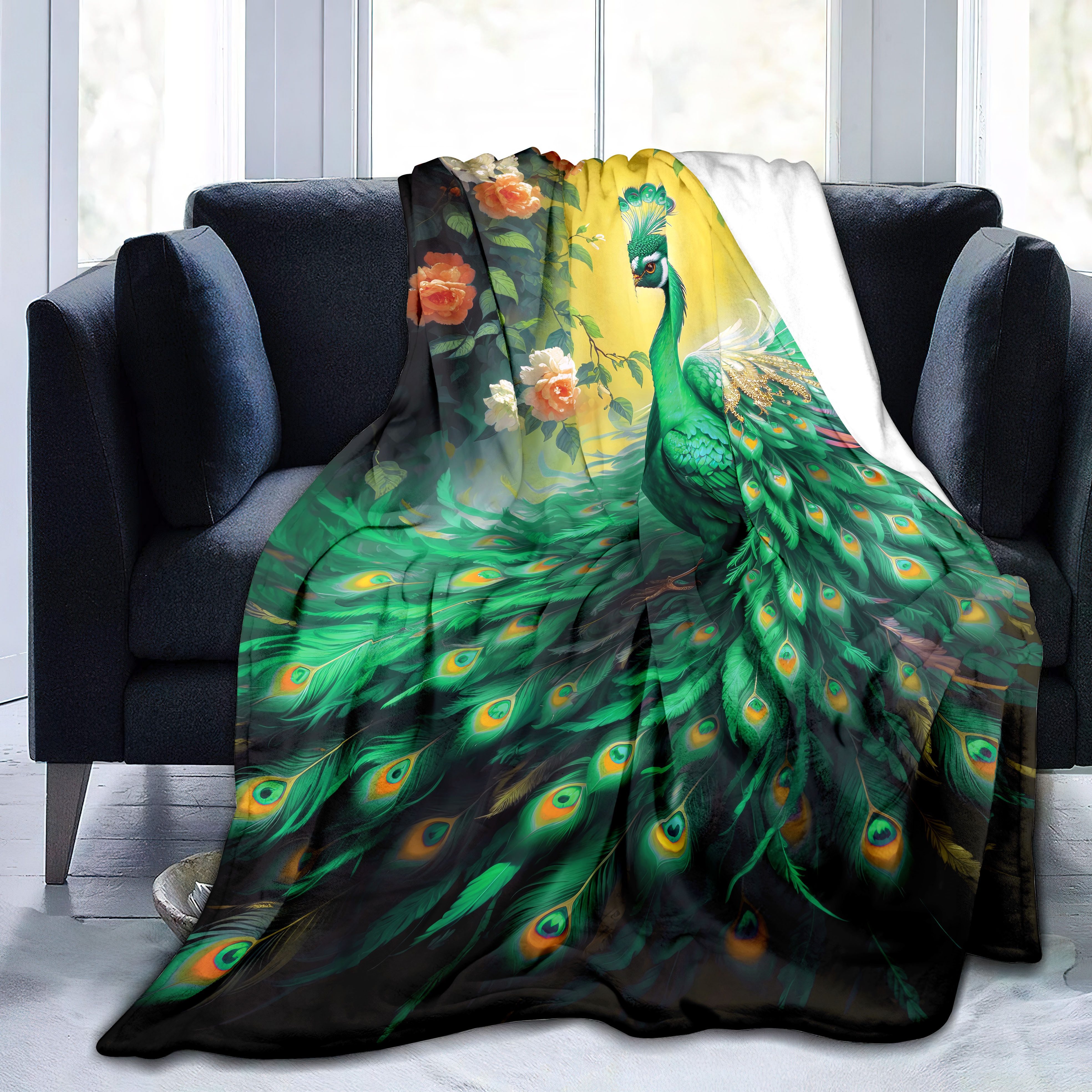 Peacock green throw new arrivals