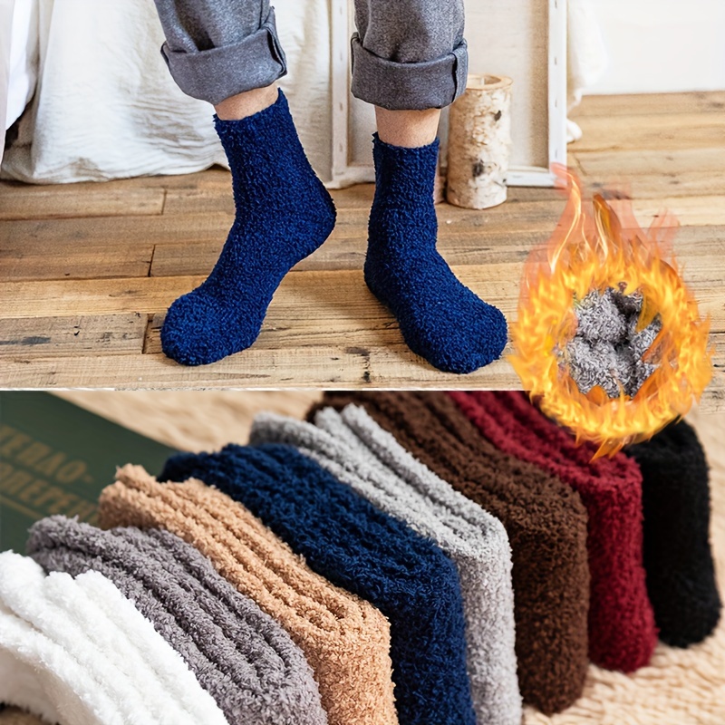 Calcetines de invierno para hombre, calcetines de felpa gruesos