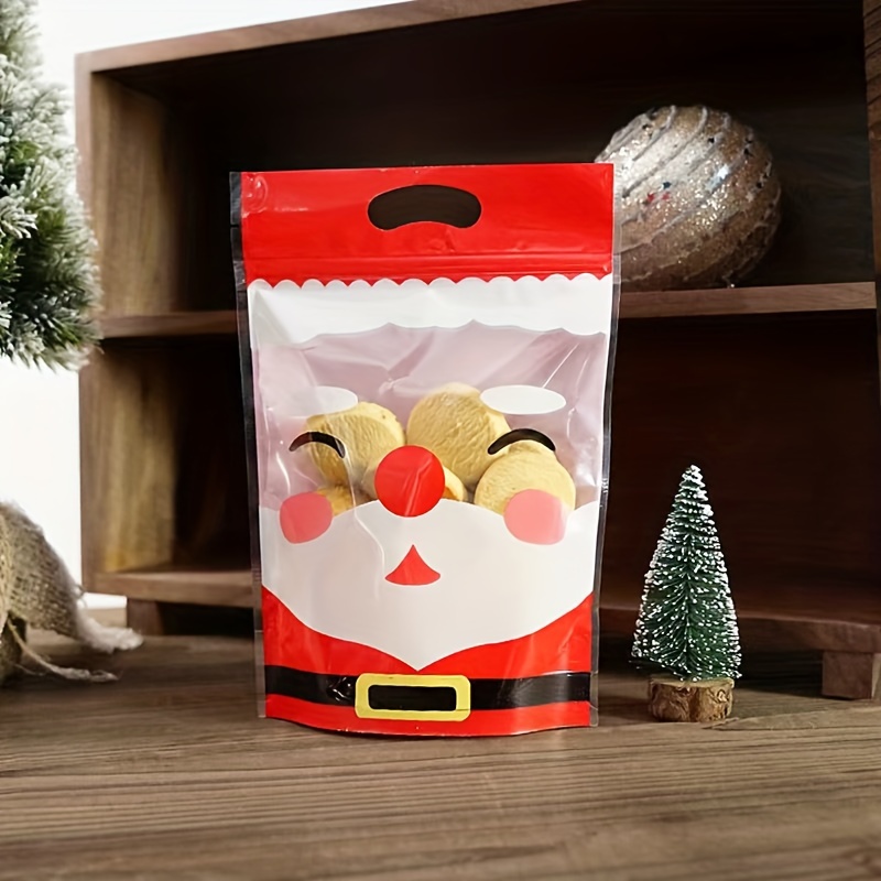 50 Pieces Christmas Snowflake Sandwich Bags with Zipper Resealable  Transparent Treat Bags Christmas Holiday Cookie Bags for Food Storage Xmas  Gift