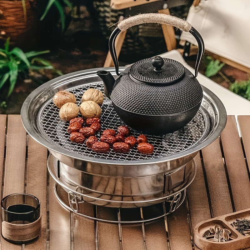 BBQ-Toro Ceramic Table Grill with Wooden Underlay, 50 x 23 x 17 cm, Hibachi  Table Grill without Electricity, Grey, Mini Grill, Table Grill Charcoal,  Charcoal Grill, Camping Grill, Mini Grill Charcoal 