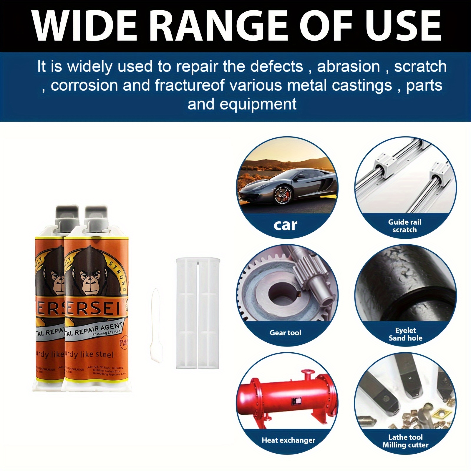 Metal Repair Glue, Repair Agent, High Temperature, Quick Solidification  Weld, Easy to Use, Castings Glue for Repairing Defects Abrasion Scratch  50ml 