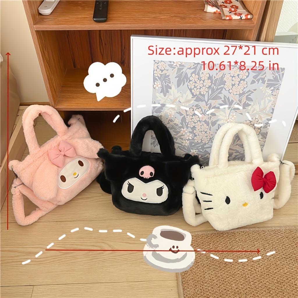 Hello Kitty Y2k Kuromi Plush Bags Melody Shoulder Bag Handbag Tote  Crossbody Bags Women Girl Student Birthday Kawaii Cartoon Cute Gift New  Storage Bag Shopping Stuffed Toys - Toys & Games - Temu