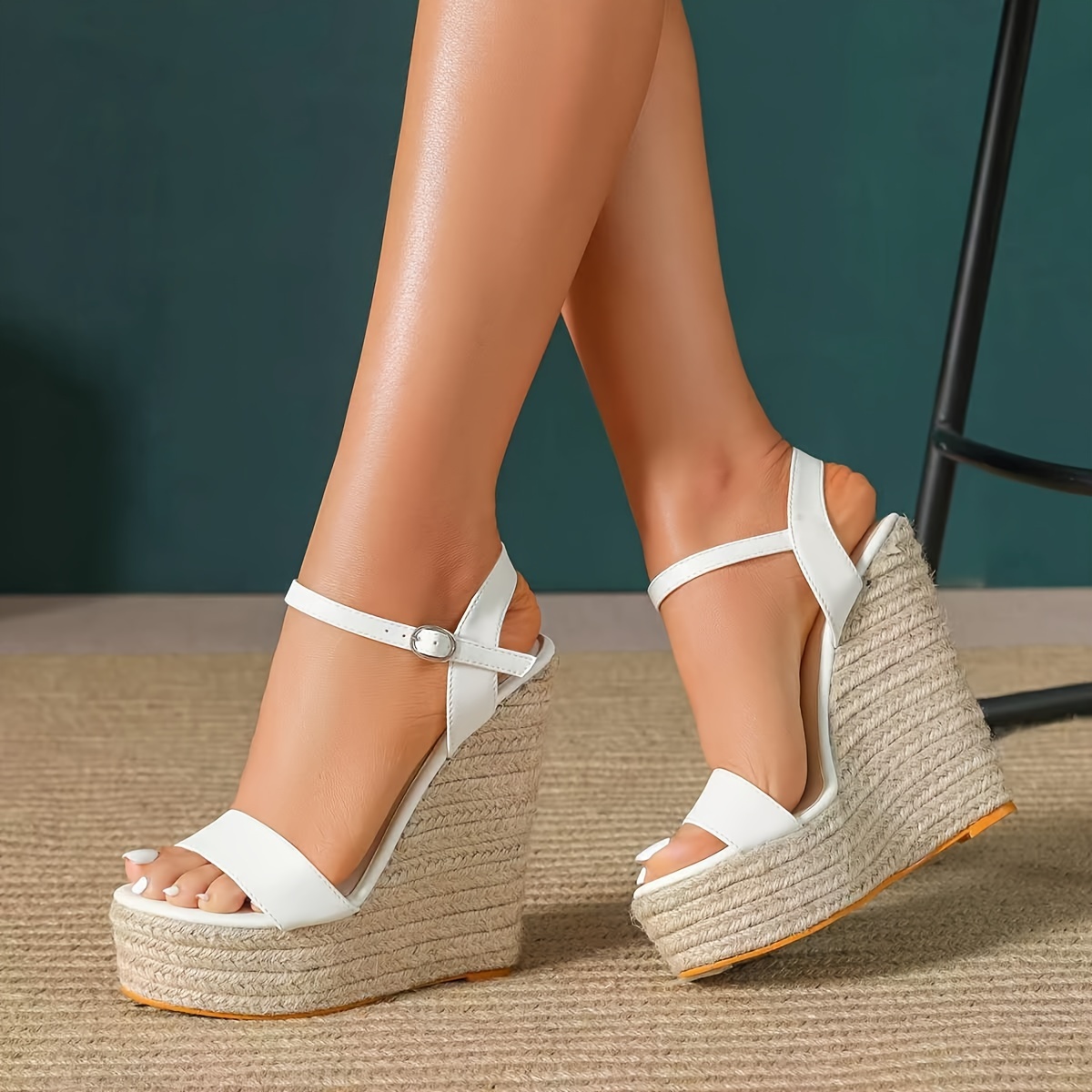 Women's Platform Wedge Heeled Sandals, Open Toe Adjustable Strap High  Heels, Summer Outdoor Sandals