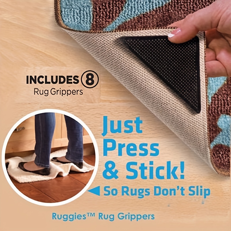 Triangular Rug Pad Grippers, Rug Tapes, Non-slip Reusable Carpet Plugs,  Washable Reusable Anti-curl Carpet Pads For Hardwood Floors, Tile Floors,  Carpets, Floor Mats - Temu