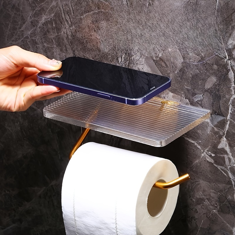 Support de papier toilette avec étagère - Distributeur de