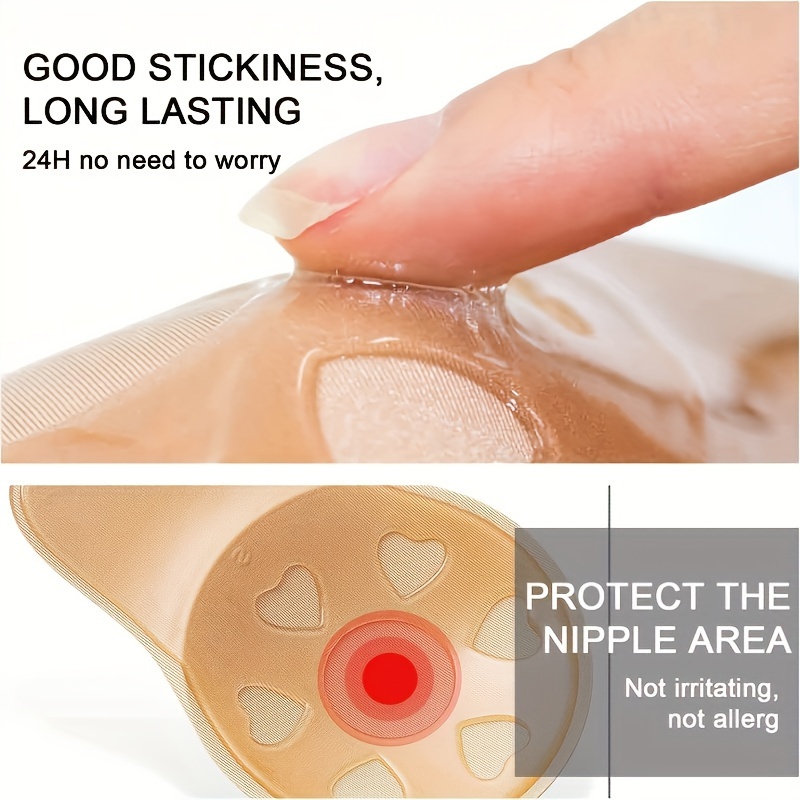 4pcs Self-adhesive Silicone Bra Pads Washable Nipple Covers