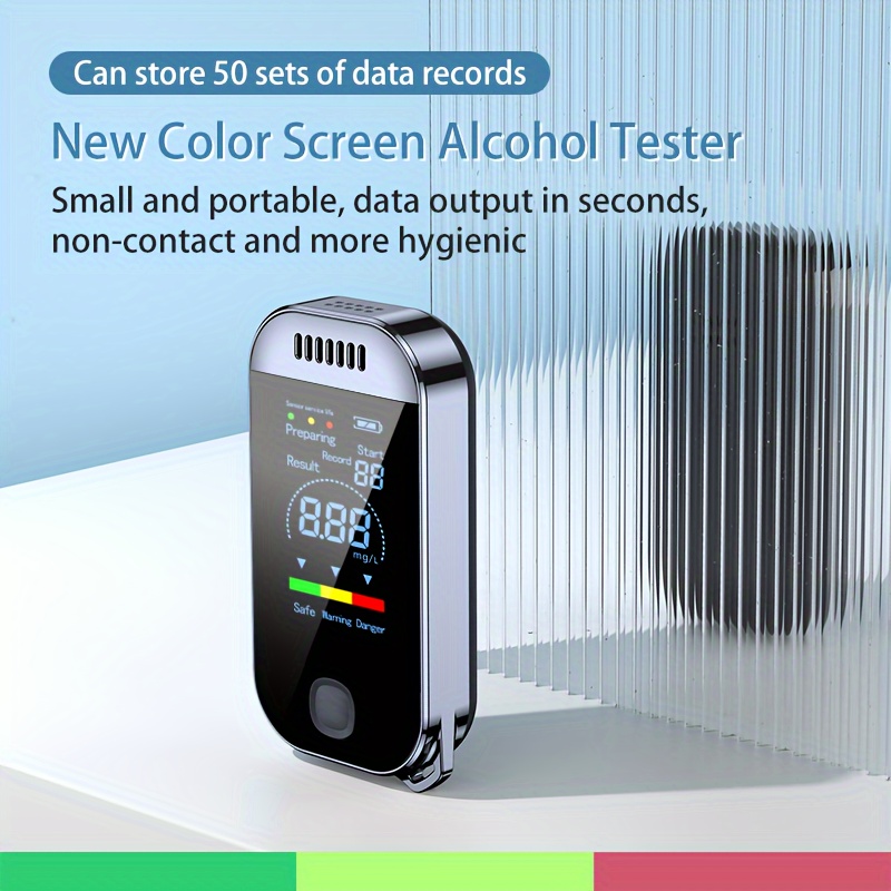 Portable Non-contact Alcohol Tester Breathalyzer Rechargeable With Led  Screen Digital Display Automatic Breath Alcohol Test