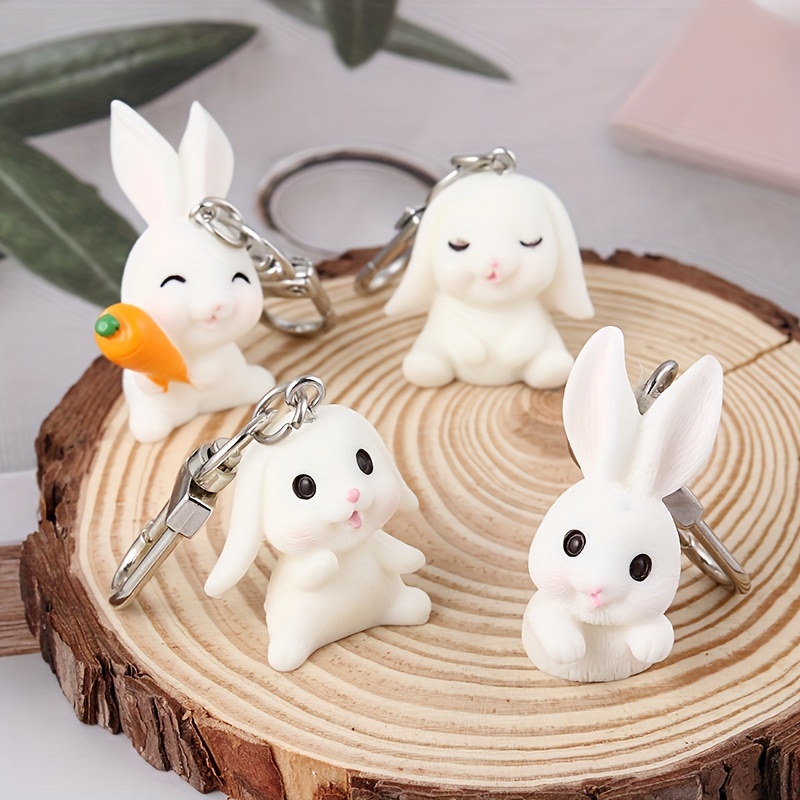 Rabbit Fuzzy Toy Keychain Cartoon Cute Animal Key Ring Purse Bag Backpack  Car Key Charm Women Girls Children's Day Gift - Temu