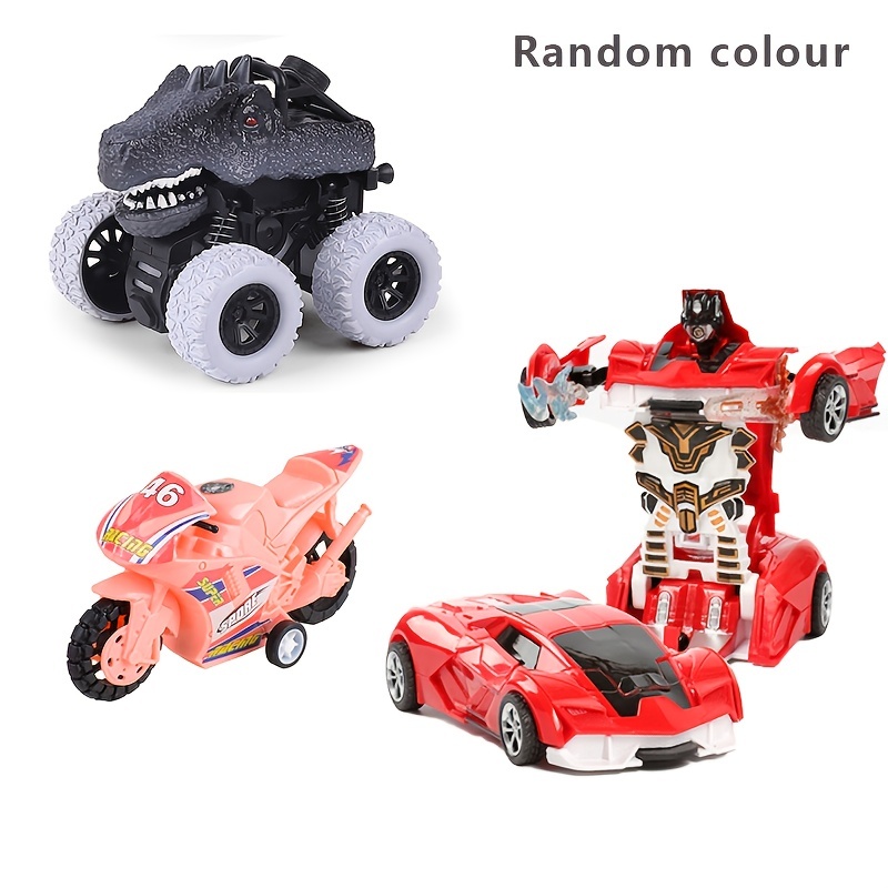 3pcs/set Véhicule Tout-Terrain Pour Enfants, Voiture Acrobatique Roulante,  Voiture Modèle Dinosaure, Mini Camion Monstre, Voiture Jouet D'Escalade,  Grande Roue Petite Voiture Jouet Dinosaure, Voiture Robot De Transformation  Automatique Sans Batterie - Temu