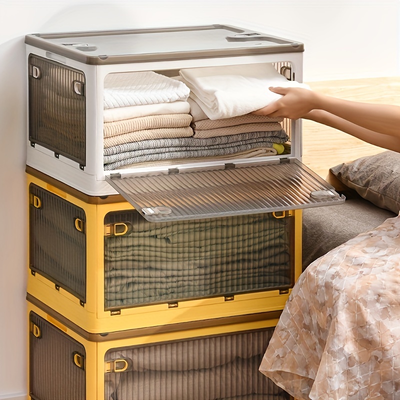 Household Transparent Folding Storage Box With - Temu