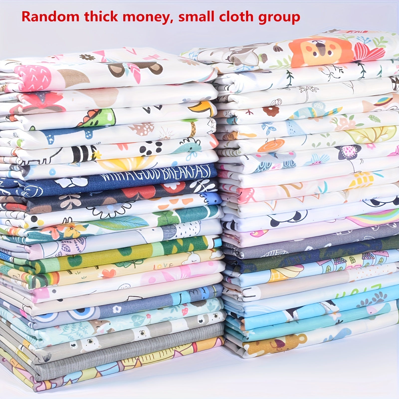 

30pcs Thickened Twill Cartoon Printing Fabric, Cotton Blend Fabric, Diy Handcraft Fabric, Creative , Doll Cloth