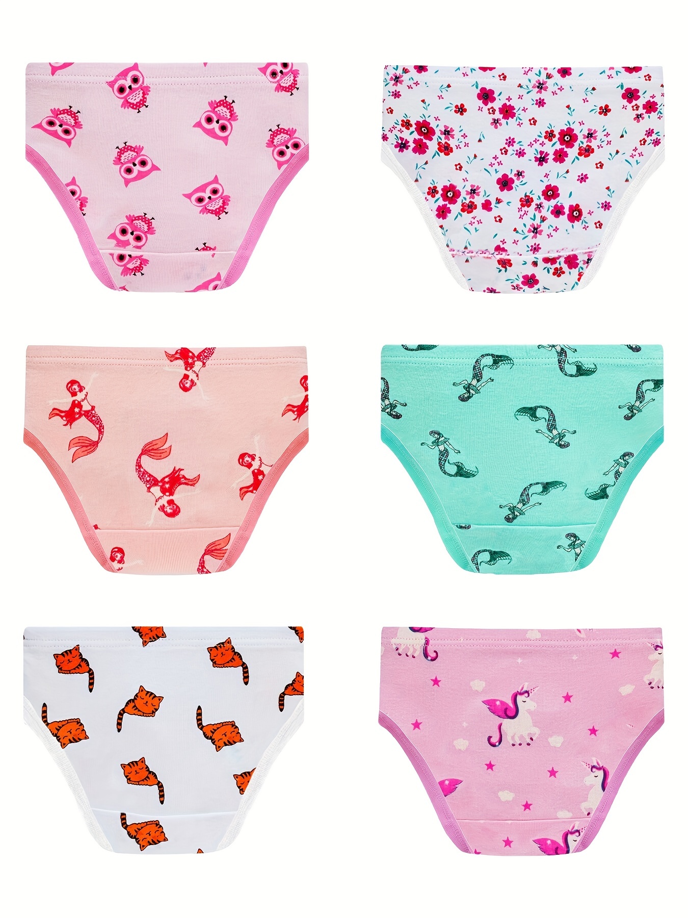 6Pcs/Set Girls Baby Underwear Soft Cotton Panties Kids Underpants Short  Briefs