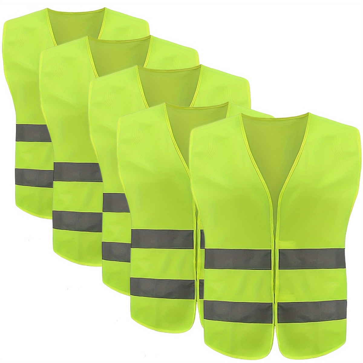 5pcs Unisex Reflective Clothing Reflective Vest Reflective Vest High  Visibility Cycling Construction Site Night Running Top Safety Vest  Construction S