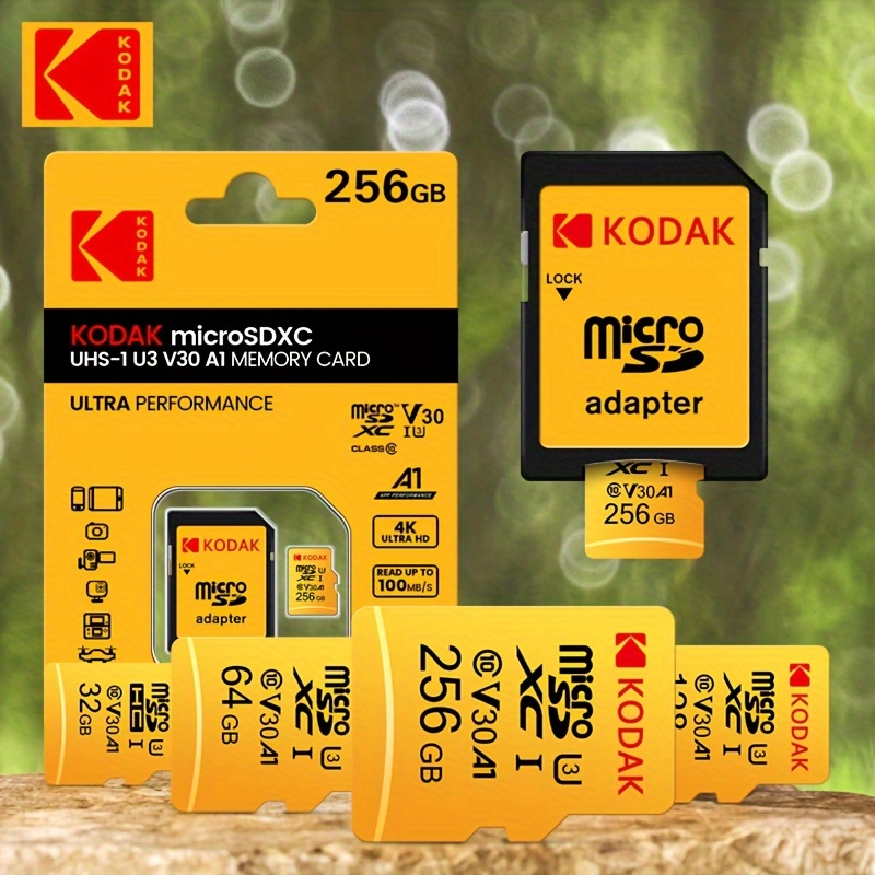 Kodak - Carte SD 256 Go UHS-I U3 V30 SDHC/XC - Carte Mémoire - Vitesse de  Lecture 95MB/s Max - Vitesse d'Écriture 85MB/s Max - Stockage de Vidéos 4K
