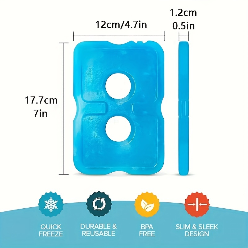 4pcs/set Reusable Ice Packs For Camping, Travel, Picnic And Fishing,  Portable Freezer Blocks For Food & Lunch Box