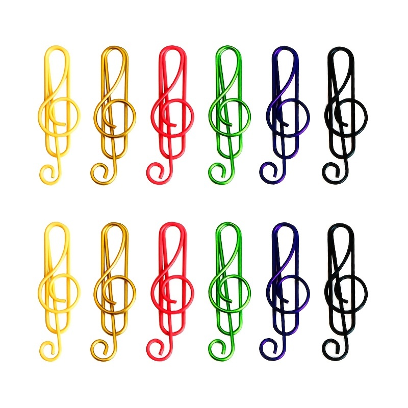 20pcs Colorful Musical Note Shaped Metal Paper Clip Bookmark Stationery School Office Supply
