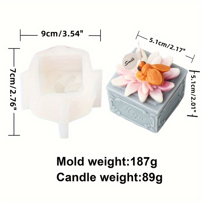 Flower Bee Candle Silicone Mold for Handmade Chocolate Decoration
