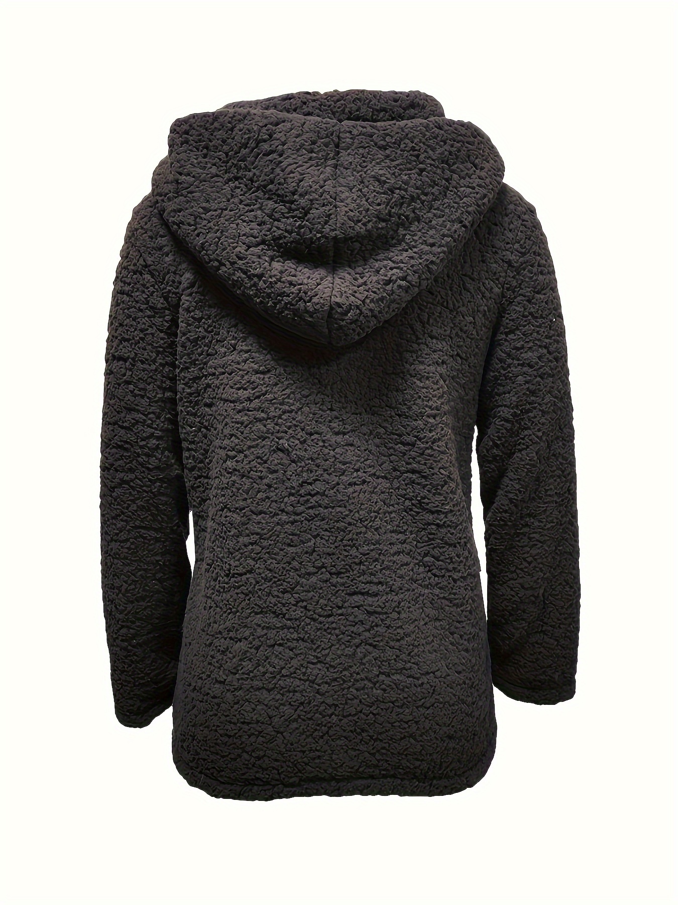 Black hooded teddy discount coat