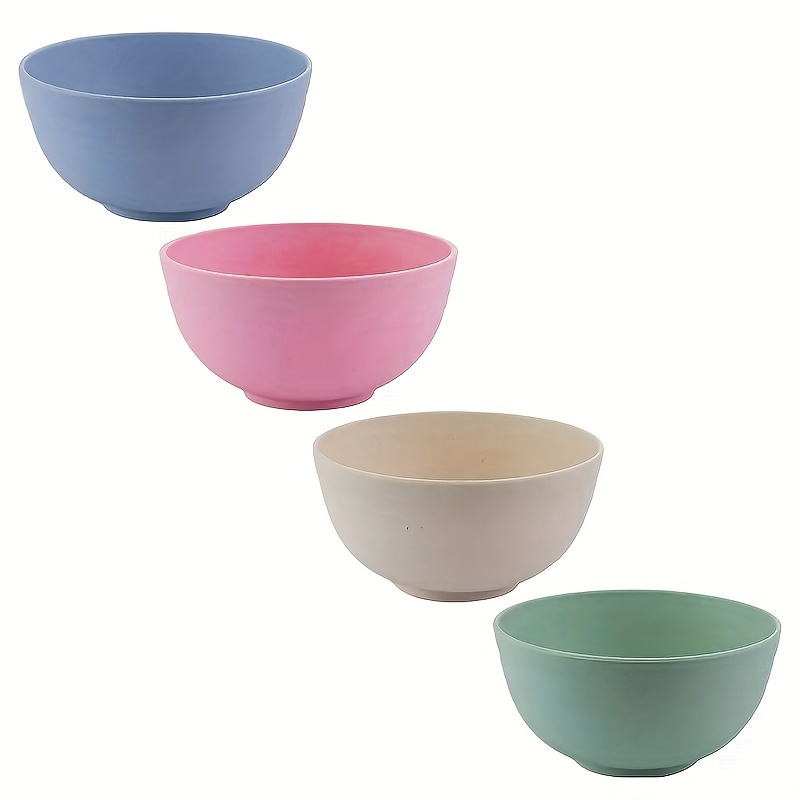 1/4pcs, Wheat Straw Rice Bowl, Home Round PP Bowl For Noodle Fruit Soup Rice, Lightweight And Unbreakable, Dishwasher Microwave Safe, Tableware, Kitchen Supplies