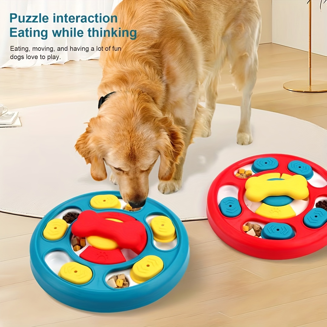 Dog Puzzle Toys Turntable Slow Feeder Food Dispenser Leaking Food Bowl  Slowly Eating Bowl Pet Cat Dog Training Interactive Toy