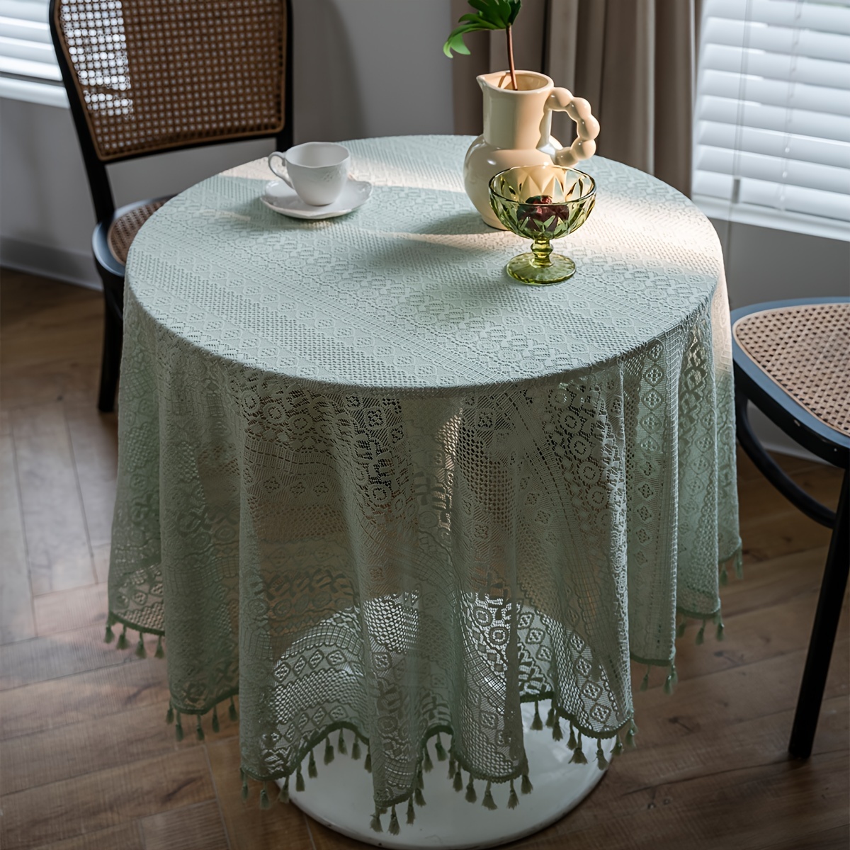 Polyester Tablecloth, Crochet Round Table Cloth, Waterproof And Oil-proof Table  Cover, Rectangle Simple Style Table Cloth, For Picnic Or Holiday Party, Home  Decor - Temu