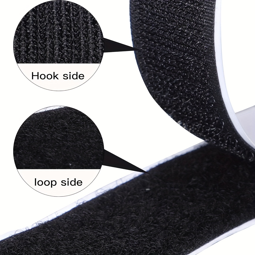 3/4 Inch x 82 Feet Black Hook Loop Strips with Adhesive Heavy Duty,  Multi-Purpose Hook and Loop Tape, Double Sided Hook Loop Rolls, Picture  Hanging