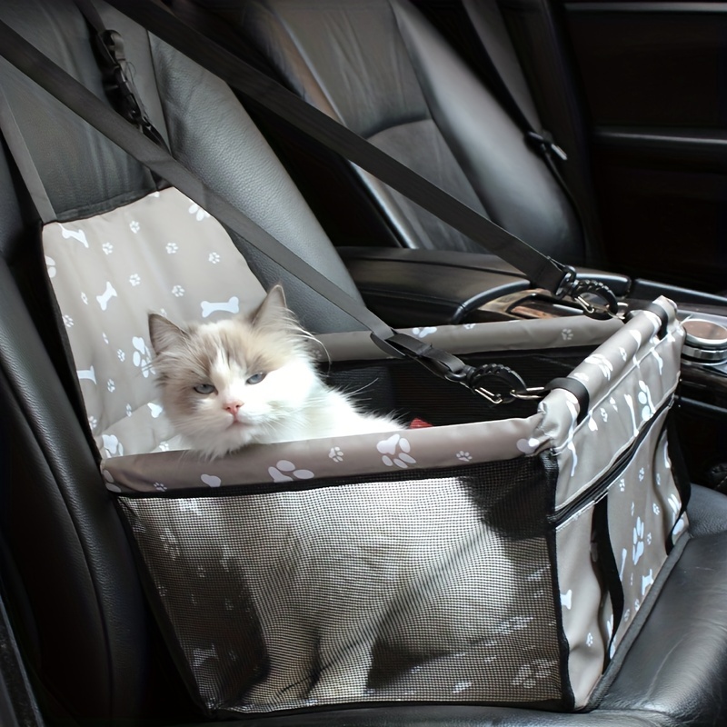 1pc Geometric Print Pet Car Seat Basket For Dog And Cat For Travel