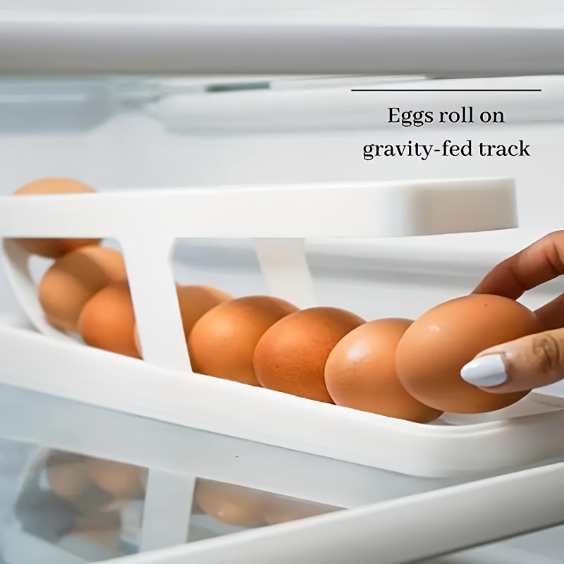 1pc Creative Double-layered Egg Storage Box With Automatic Rolling