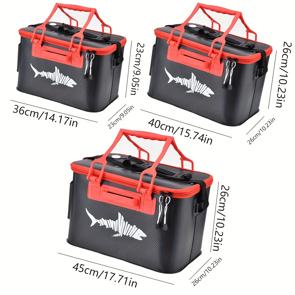 Black Portable Eva Fishing Bag Handle Foldable Fishing - Temu Australia