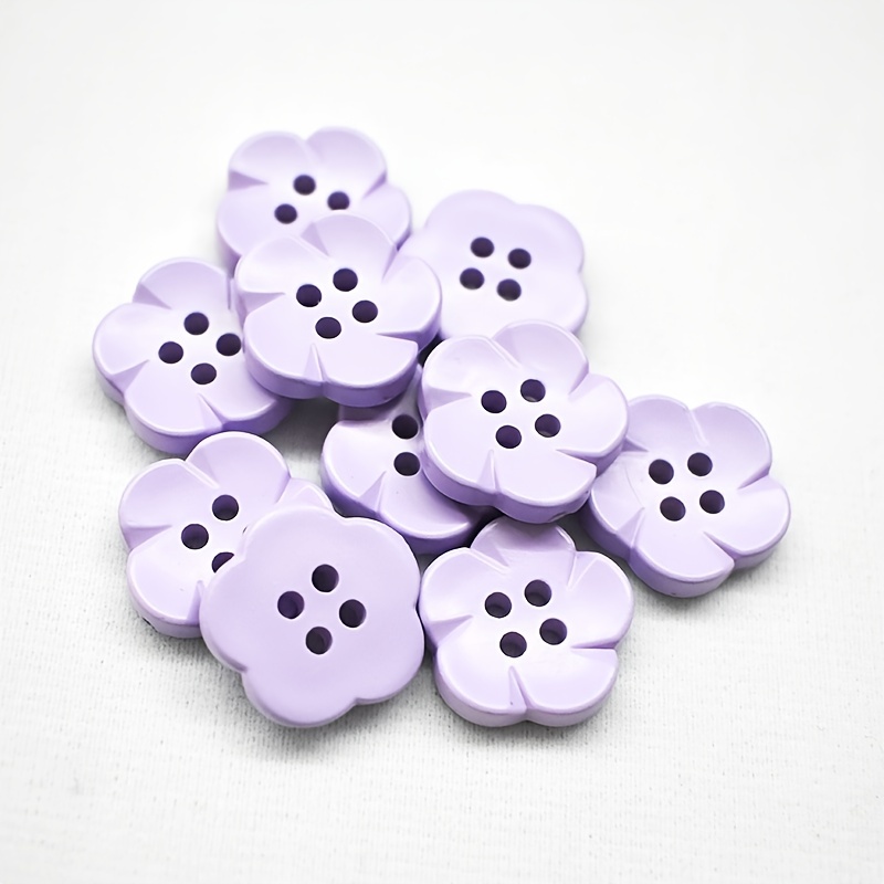 Spptty Cute Buttons,Small Buttons,200pcs Flower Buttons Colorful DIY Making  Plastic Glossy Decorative 1.3x1.3cm/0.5x0.5in Sewing Buttons For