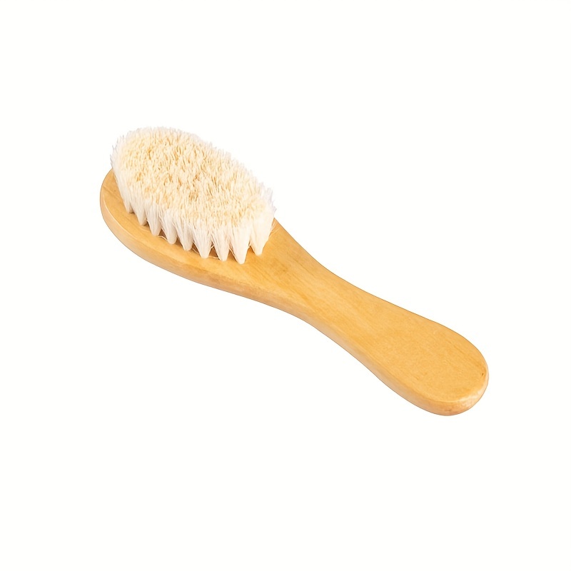 Cepillo de pelo de madera para bebés recién nacidos y niños pequeños Cepillo  de pelo de cerdas de cabra suave natural Regalo de registro de bebé  perfecto para cuna 1 pieza 15 *