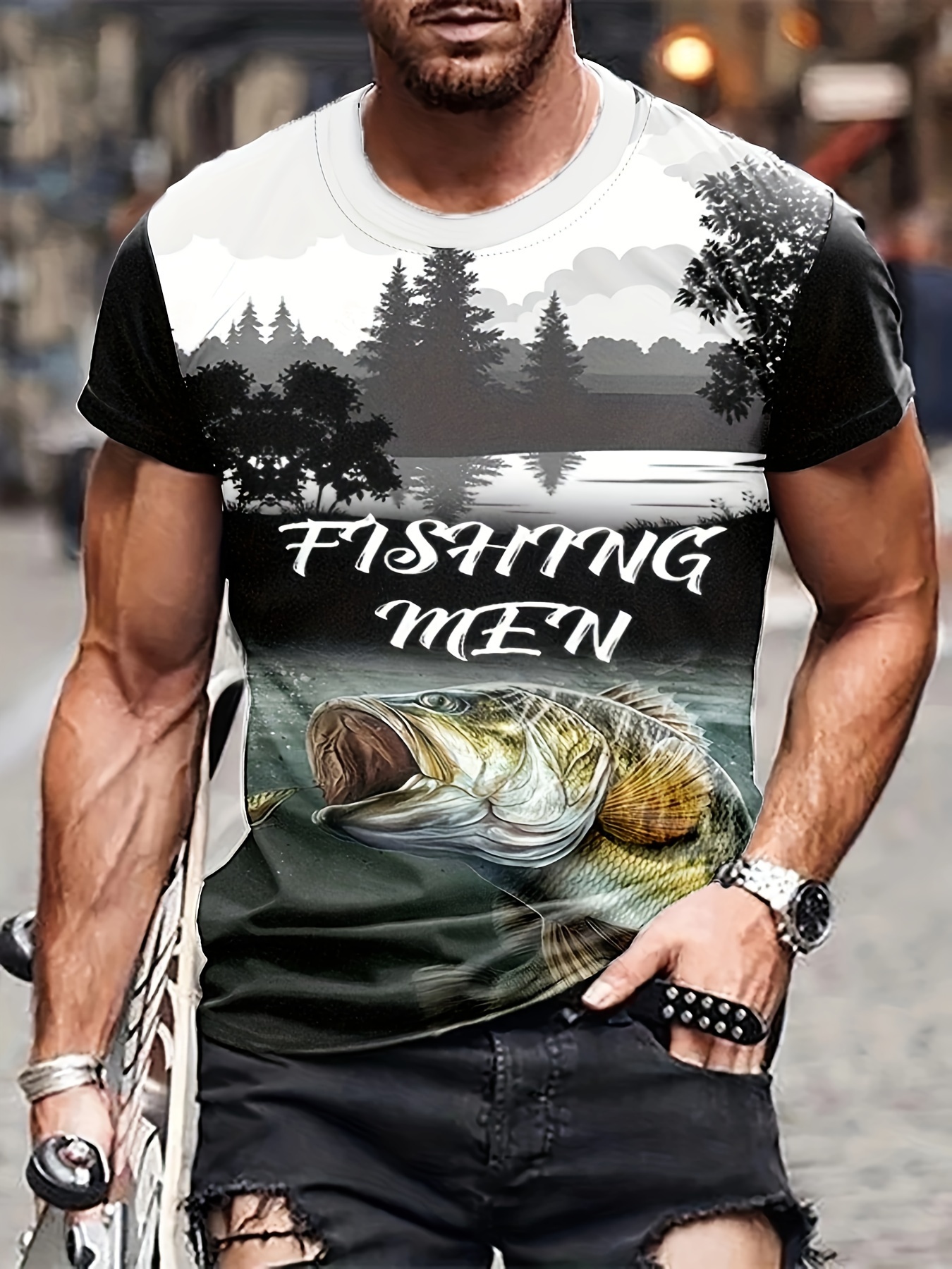 Fishing Theme Various 3d Digital Pattern Print Men's Graphic - Temu Canada
