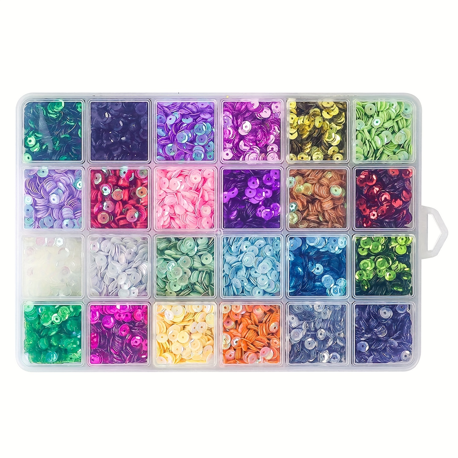 

24pcs Colorful Loose Sequins Cup Set With Box For Sewing Sticking Threading Crafts Christmas Balls Easter Decoration Diy Jewelry Making Supplies