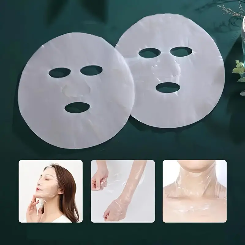 Ofspeizc 200 Sheets Facial Plastic Mask Disposable Facial Sheet Mask Transparent Face Masks Skincare Preservative Facial Paper Sheet DIY Clear Paper Facial