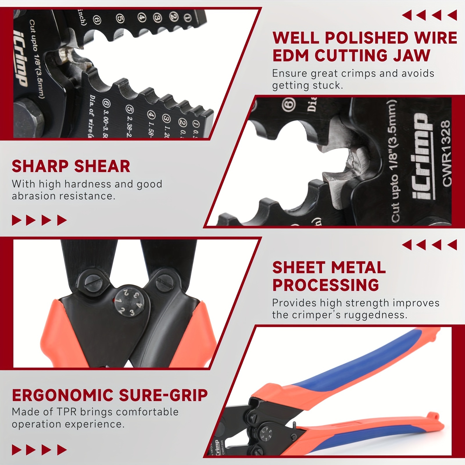 IWS-1608B Wire Rope Crimping Tool for 1/16to 3/16 — IWISS TOOLS