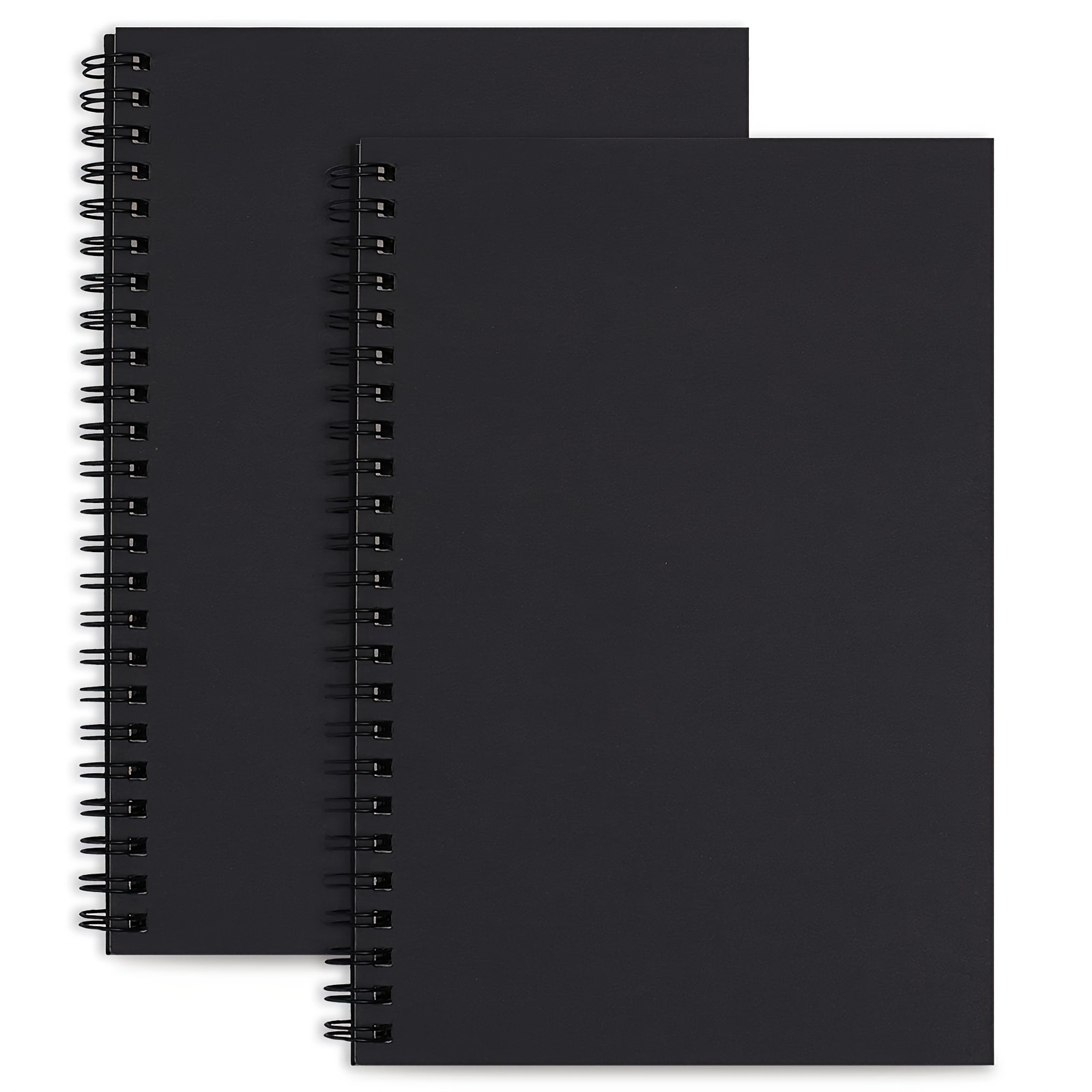 Black A5 Spiral Notebook 100 Pages Blank Sketchbook Pad - Temu
