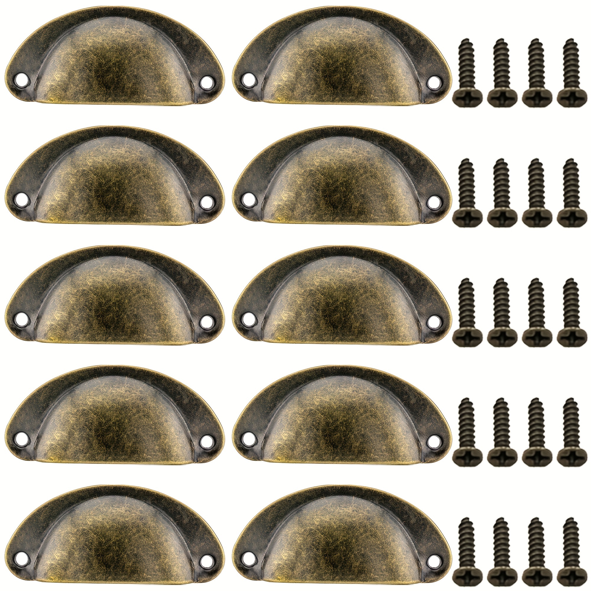 6 tiradores vintage de 3 pulgadas, tiradores de cajón de bronce antiguo  (espacio de agujeros de 3 pulgadas, 4 pulgadas de longitud total)
