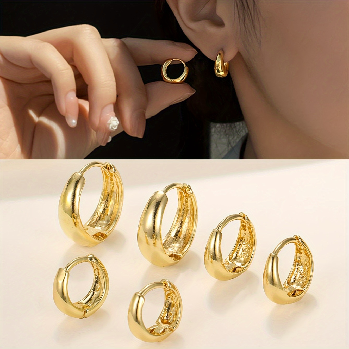 

A Set Of 6 Stylish And Simple Korean-style Geometric Earrings For Ladies, Suitable For Vacation Parties, Dates, Christmas, Valentine's Day Gifts, And .