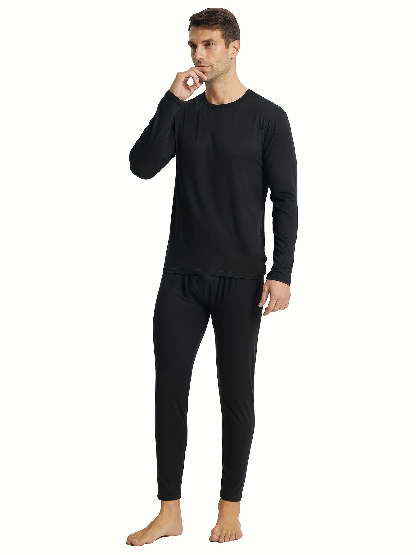 Men's Soft Thermal Underwear Lightweight Long Top Bottoms - Temu