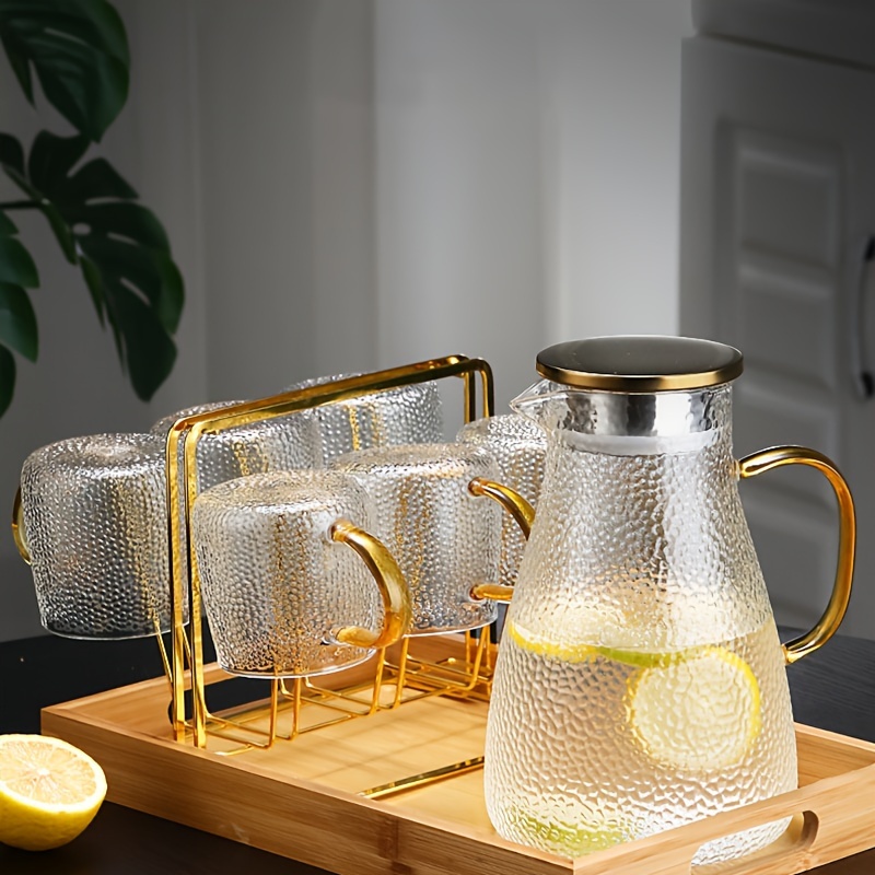 Home Heat Resistant Glass Water Pitcher Hammer Cold Kettle Cool Water  Bottles Juice Tea Pot With