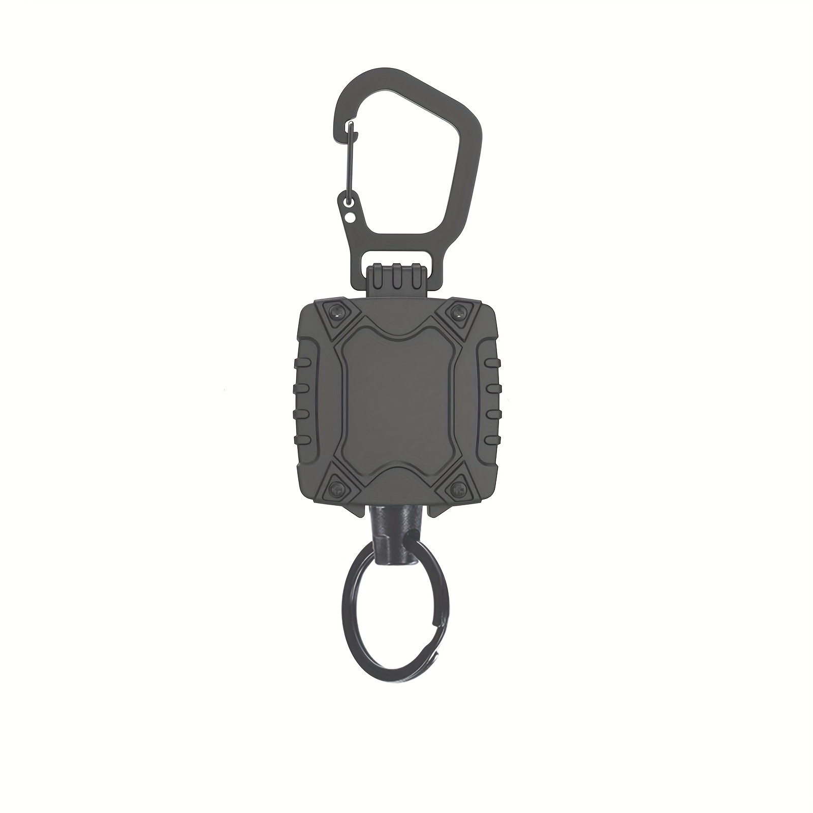 1pc Yuantoose Retractable Badge Reels Heavy Duty Carabiner Badge Holder  Retractable Keychain Key Holder Tactical Id