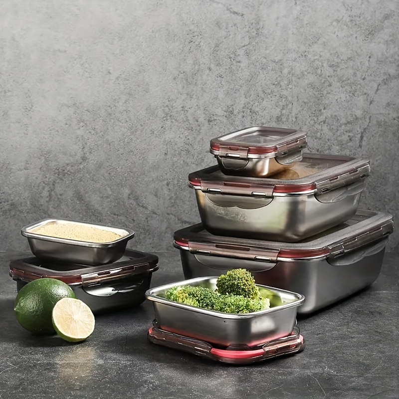 Containers Stainless Steel Food Container With Silicone Lid - Temu