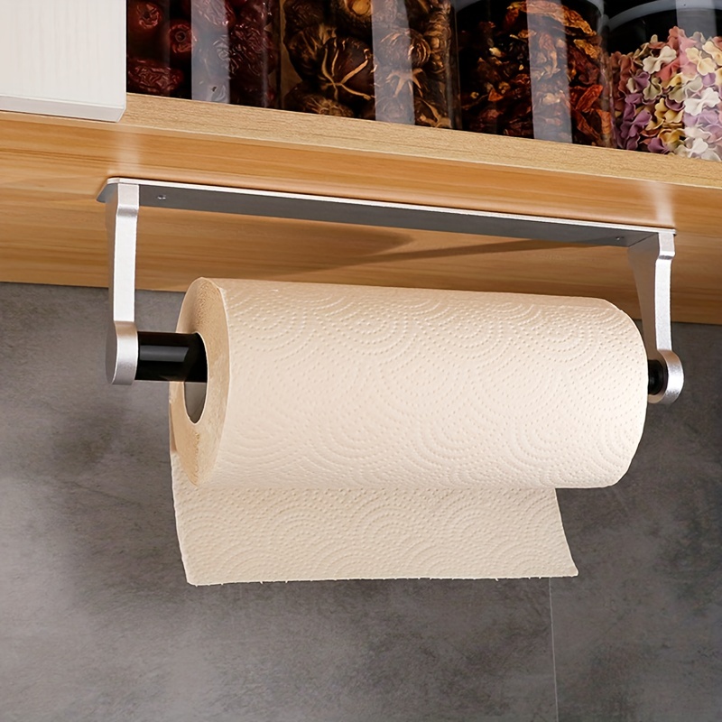 1pc Under Cabinet Paper Towel Holder Roll Paper Rack Organizer for Kitchen  Tools