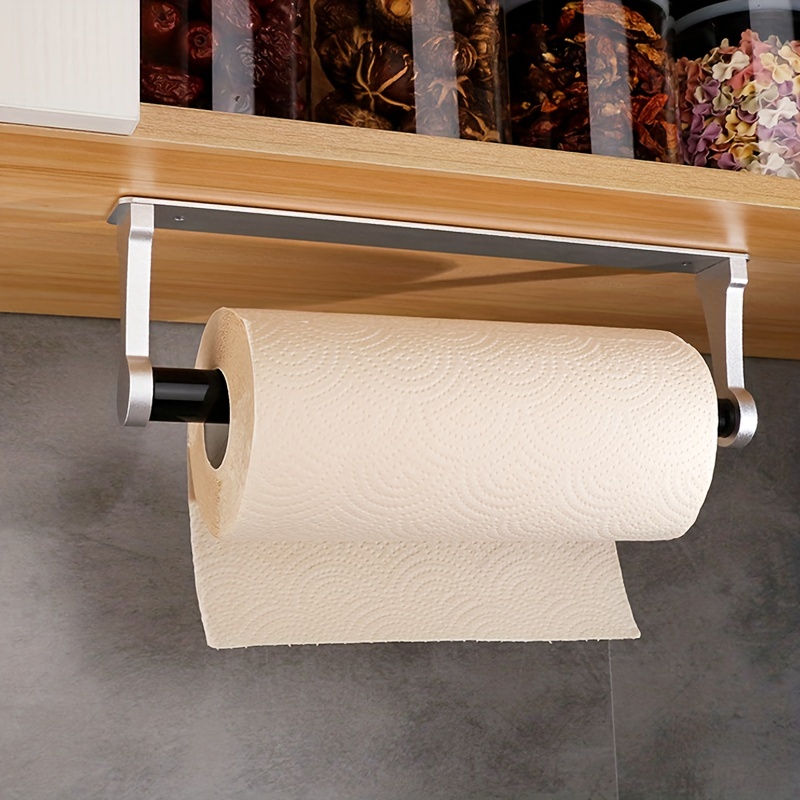 Aluminum Paper Towel Holder Wall Mount Under Cabinet Storage Rack