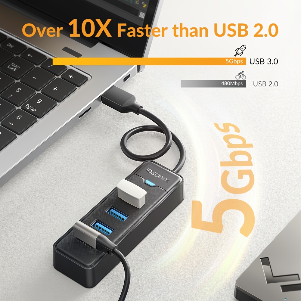 IDsonix HUB USB 3.0アダプターUSB Type Cスプリッター5Gbps高速OTG