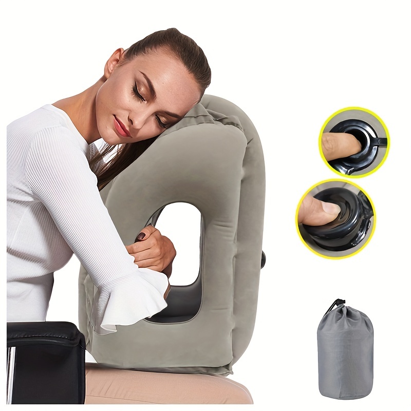 Inflatable Travel Pillow For Airplane, Neck Air Pillow For Sleeping, To  Avoid Neck And Shoulder Pain, Comfortable Head Neck And Lumbar Support  Pillow, Used For Airplane, Car, Bus And Office - Temu