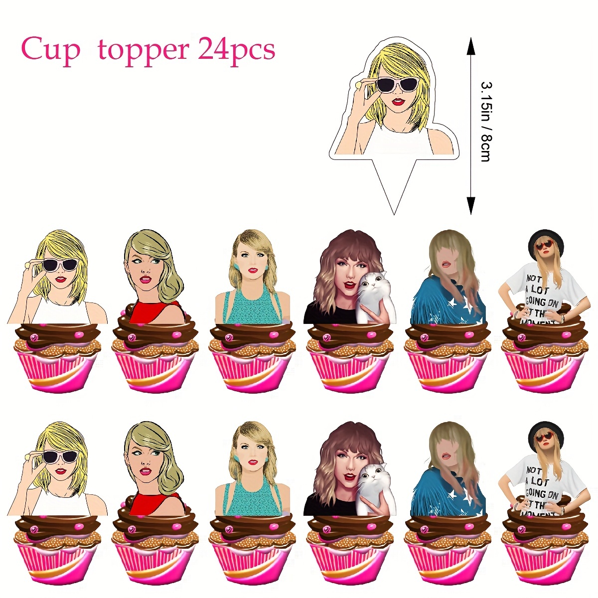  Taylor Birthday Decorations,Swift 1989 Themed Cutout Backdrop  Party Decorations, Swifties Party Supplies Favors Gift Room Decor,46pcs  Banner Balloons Cake Cupcake Topper Set : Toys & Games