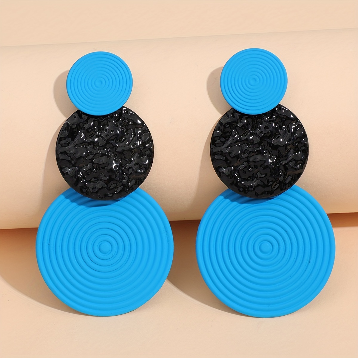 Geometric Round Dangle Earrings Unique Statement