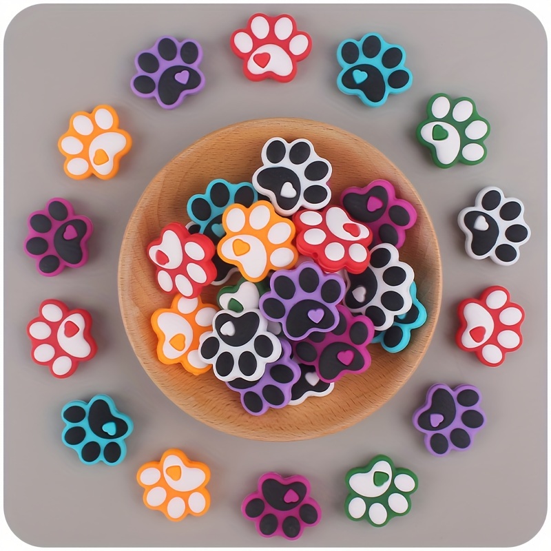 Pet Paw Silicone Focal Bulk Beads For Jewelry Making Diy - Temu