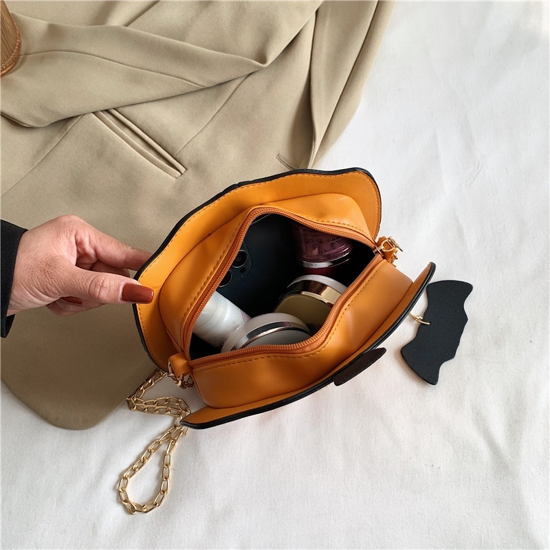 Pumpkin Shaped Novelty Crossbody Bag for Halloween